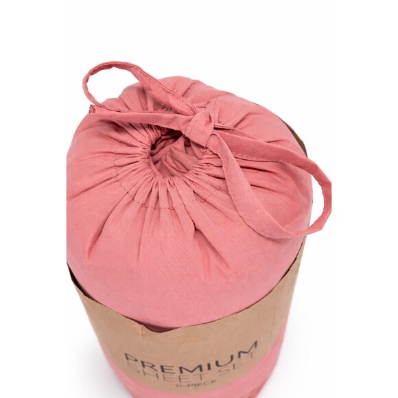 ienjoy Home Premium 6 Piece Queen Sheet Set Pink Clay Microfiber Deep Pocket NWT - Picture 10 of 12